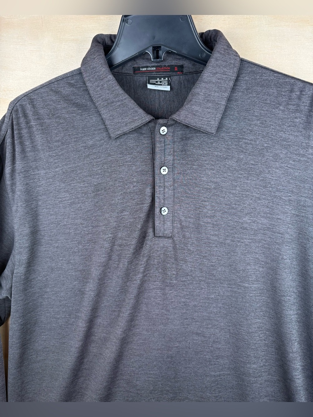 Nike Dri-Fit Tiger Woods Collection Mens Polo Shirt Size Medium Gray Long Sleeve